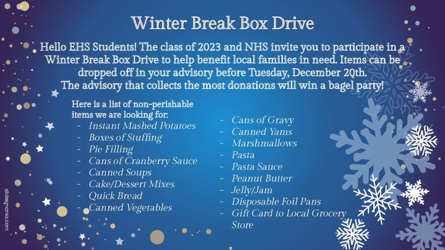 EHS+Winter+Break+Box+Food+Drive